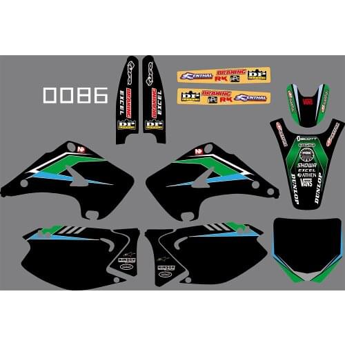 0086 motorcycle Team Graphic & Backgrounds Decal Stiker Kits for Kawasaki KX125-250 2003-2012