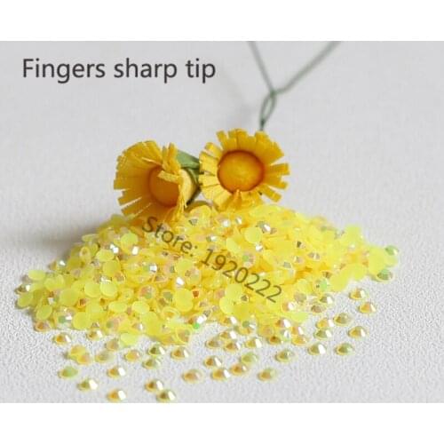1000pcs 3mm New fashion Bling Jelly Nail Art Lemon AB Rhinestones Phone Case Shiny Beads Flat back N08