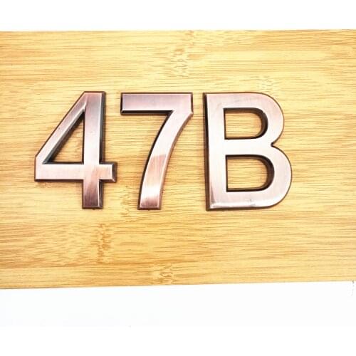 3.5cm/5cm/7cm/10cm Door Plate 0123456789A-Z Bronze ABS Plastic Plaque Number House Hotel Door Address Digits Sticker Plate Sign