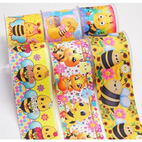 3 Inch 75 mm Cartoon Printed Grosgrain Ribbons For Hair Bows Craft Suppliers 54264