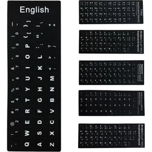 3pcs Keyboard Stickers Spanish Russian Arabic French English German Hebrew Italian Korean Computer Language Waterproof Standard