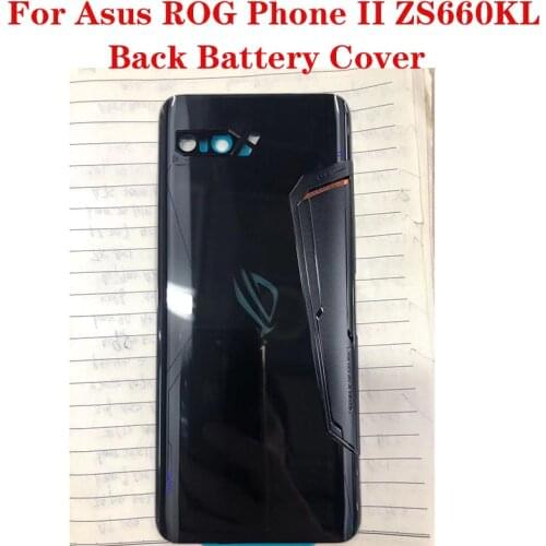6.59" Original Back Battery Cover For Asus ROG Phone II ZS660KL 3D Glass Housing+Glass Lens For ASUS_I001D I001DA I001DE