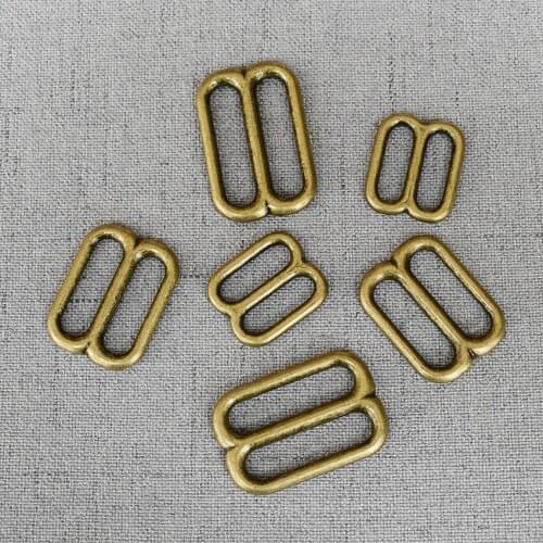 100 Pcs/Lot 15mm 20mm 25mm Bronze Webbing Metal Straps Adjuster Slider DIY Bag Dog Collar Belt Buckle Garment Sewing Accessory