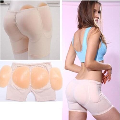 Women traceless Anti Emptied breathable buttock underwear Abundant false ass fake butt silicone pad hip pants briefs panties