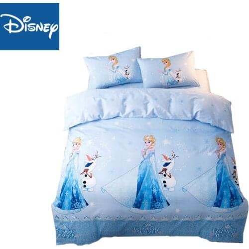 Frozen Elsa twin size bedding sets single pink disney princess quilt cover set girl kids bed home textiles bedroom decor