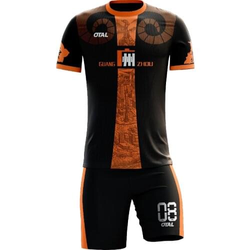 Guangzhou City Style Customize slim fit football shirts wholesale sublimation full set thermal transfer football jersey