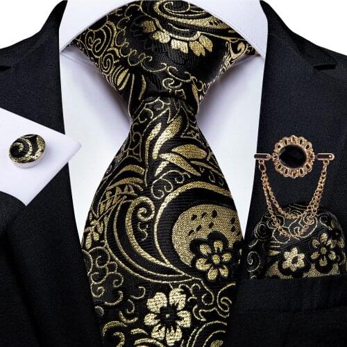 Classic 8cm Width Red Dot Ties For Men 100% Silk Business Wedding Neck Tie Handkerchief Brooch Set Formal Dress Cravat DiBanGu