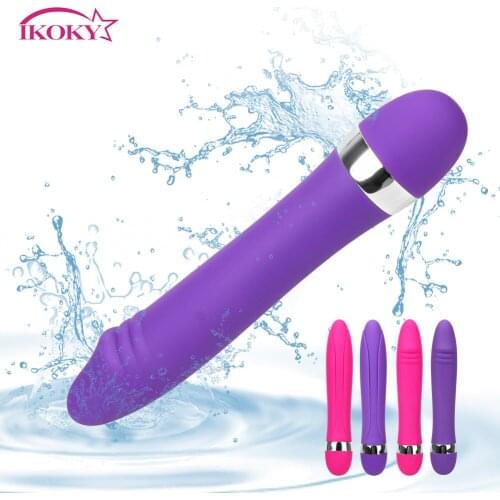 IKOKY Speed Adjustable Erotic Dildo Vibrator G-spot Magic Wand Clitoris Stimulator Sex Toys for Women AV Stick