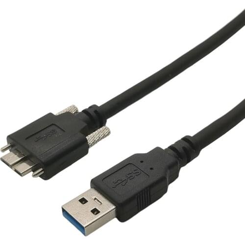 0.6M USB 3.0 A type Male To Micro B Male extension Camera Cable USB3.0 AM/MicroB cord with Locking Screws