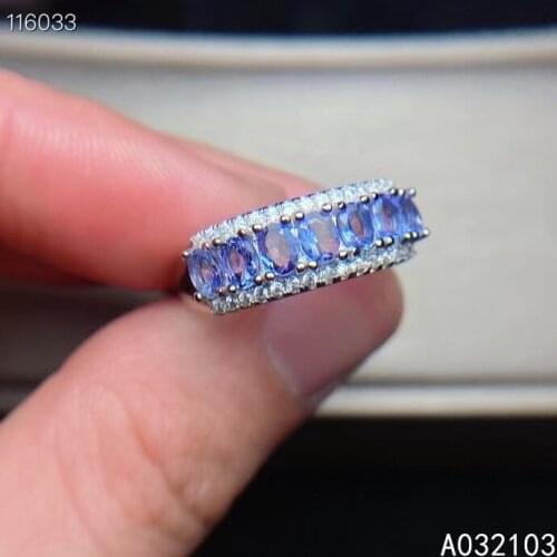 KJJEAXCMY fine jewelry 925 sterling silver inlaid natural Tanzanite new Womens elegant and noble Chinese style gem ring support