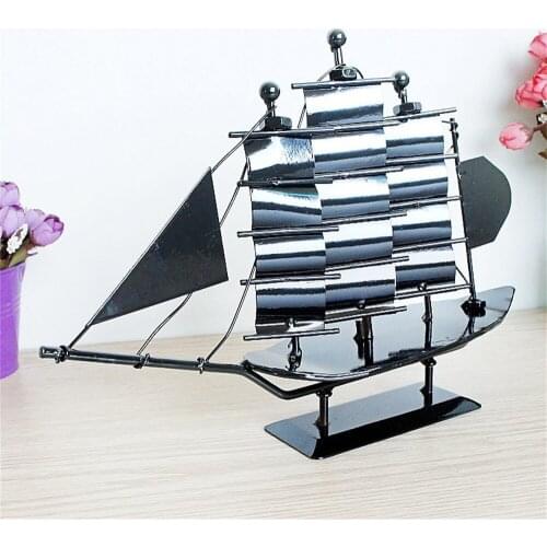 Creative Home Decoration Iron Model Knick-knacks Iron Sailboat Model Gray Interior Bar Living Room Bedroom Decoration