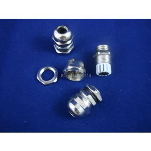 LOF OF 2PCS PG9 Waterproof Brass Cable Gland Dia. 4-8mm Material Brass