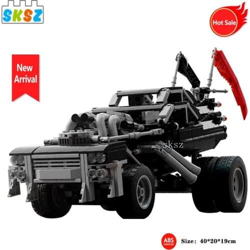 Modified Off-road Vehicle Car Model The Gigahorse Armored Car DIY Building Blocks Kid Bricks Toy Gift From Famous Movie Mad-Max