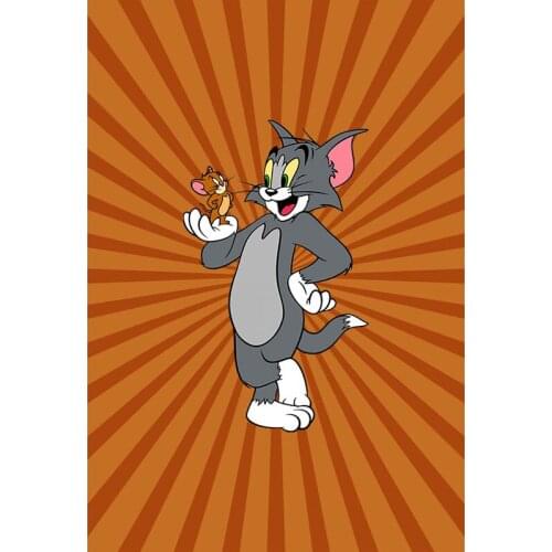 Cartoon Animation Cat Mouse Photography Background Backdrop Children Birthday Party Decoration Tapestry Photo Studio Wallpaper