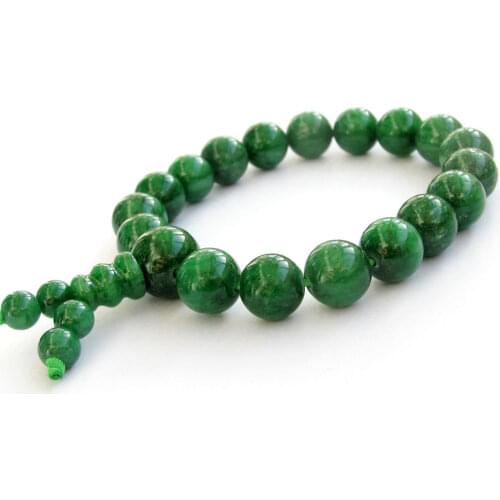 10mm Green jade Gemstone Mala men Stretchy Bracelets Chic Reiki Cuff Wrist Meditation Wristband Chakra Pray