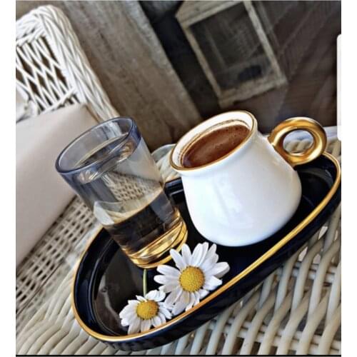 Coffee cup set ceramic turkish coffee cup plate set of 6 Turkish delight filter coffe kitchenware