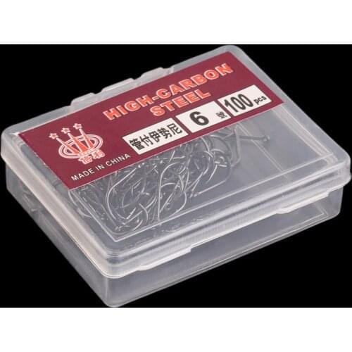 100pcs Wholesalers Fishing Bait Barb Fishhook Lure Tackle With Box Size 4/6/8/10/12