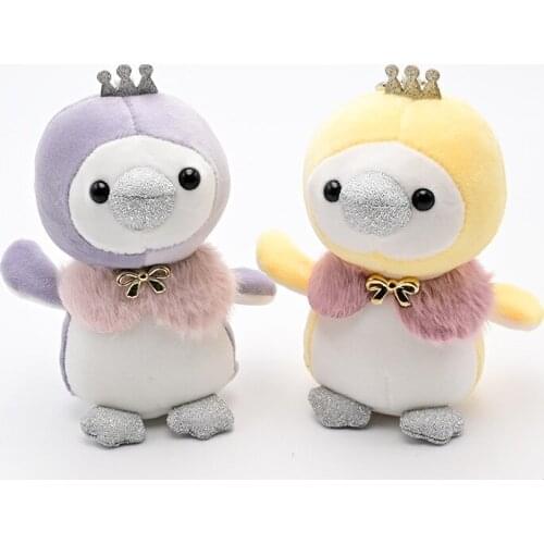 New Crown Penguin Plush Toy Backpack Bead Necklace Pendant Doll 4-Inch Prize Claw Doll Doll Supply
