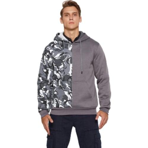 Autumn Winter New Men Hoodies Casual Patchwork Camouflage Mens Hoodies Fashion Loose Hooded Sweatshirt Europe Size S-2XL