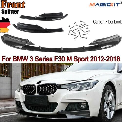 MagicKit Carbon Look Front Spoiler Splitter M Style For BMW F30 3-Series 12-18 M-Sport
