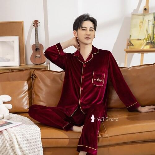 5XL Couples Women Man Pajamas Sleepwear Velvet Long Sleeve Autumn Winter Warm Thick Lounge Set Pijama Mujer Nightgown Pyjama