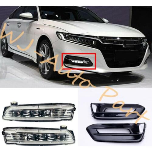 Fit For Honda Accord 2018-2019 High quality Front Bumper LED Fog Light Assembly（DRL）1 Set