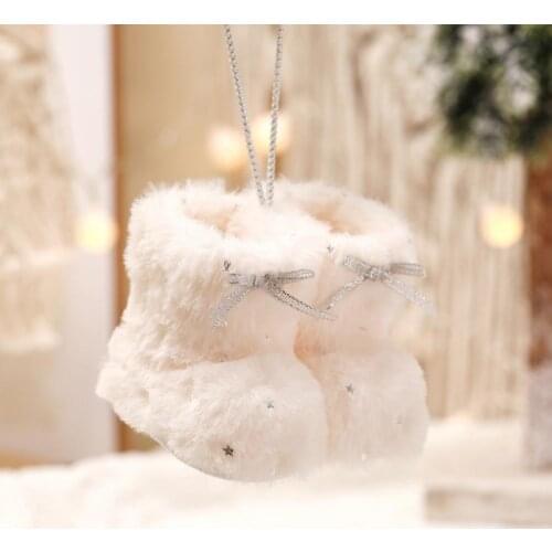 Hanging Ornament Christmas Decorations Solid Color Decorative Portable Boot Pendant with Chain for Holiday Happy New Year