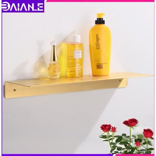 Bathroom Shelf Organizer Brass Bathroom Shelves Shower Storage Rack Wall Mounted Toilet Corner Caddy Shower Shampoo Rack Single