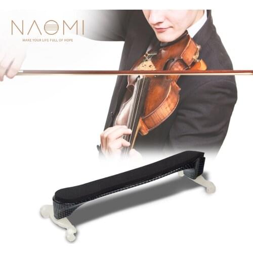 NAOMI Professional Violin Shoulder Rest Light Carbon Fiber Veneer Shoulder Rest Adjustable 3/4 4/4 Violin/ Fiddle Shoulder Rest