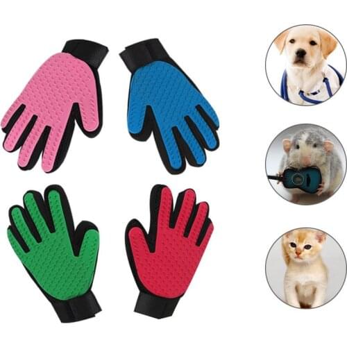 Dropshipping Pet Hair Glove Comb Dog Cat Grooming Cleaning Glove Deshedding Left Hair Removal Brush Promote Blood Circulation