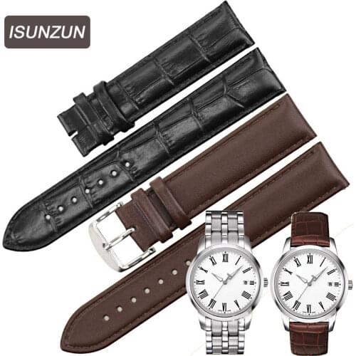 ISUNZUN For Men and Women Watch Strap For Tissot T033 Classic Series T033.410 Watchbands Styles Leather Watch Strap Watch Band