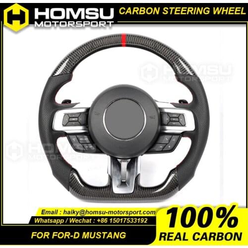 Carbon Fiber Steering wheel For ford Mustang Carbon Fiber Steering wheel with LED gear shifter light indicator