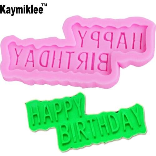 M220 Happy Birdthday Silicone Mold Fondant Mould Cake Decorating Tools Chocolate Gumpaste,Sugarcraft Mold