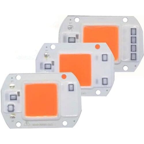 LED COB full spectrum chip AC220V/110V plant grow light 20W 30W 50W LED Floodlight Lamp module 380-840nm free shipping 10pcs