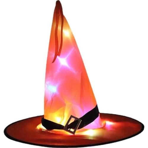 Halloween LED Glowing Witch Magician Hat Halloween Party Decoration Props Wizard Hat