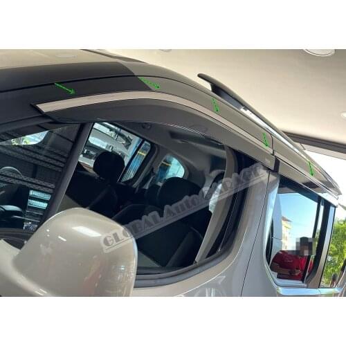 For DACIA DOKKER Chrome Rain Wind Deflector 2013 2014 2015 2016 2017 2018 2019 2020 2021 Sunshade Curtains Car Windshield Auto