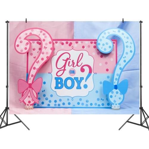Gender Secret Theme 1st Baby Shower Birthday Party Photography Backdrop Customized Vinyl Photo Background Shoot Photocall Studio