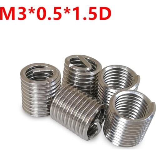 100pcs M3*0.5*1.5D Wire Thread Insert, m3x1.5D Wire screw sleeve, M3 Screw Bushing Helicoil Wire Thread Repair Inserts SUS304