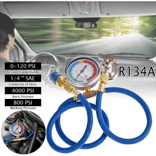High Quality Car R134a Air Conditioner Fluoride Tube Quick Release Refrigerant Connector Cold Pressure Gauge Repair Tool
