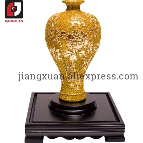 24k gold foil blue and white beauty yellow ceramic porcelain vase ethnic handicrafts chic home decor unique keepsake gifts