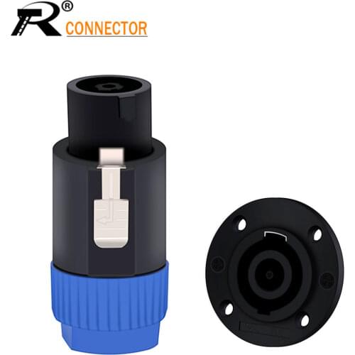 1Set/2PCS SpeakON 8Pin Powercon Plug Speaker Cable Connectors 8 Pole Plug + 8PIN Female Jack Panel Mount Socket Adapter