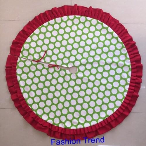 1 piece new arrival hot selling 4 colors burlap ruffle Christmas tree skirt monogram personalize fully lined hemmed tree skirt