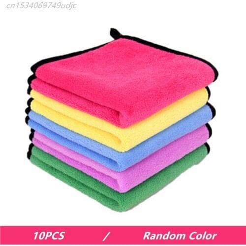 10PCS Car Muti-color Microfiber Towel Car Wash Cloth Auto Cleaning Paint Care Polishing Towel Thick Cloths Car Accessories