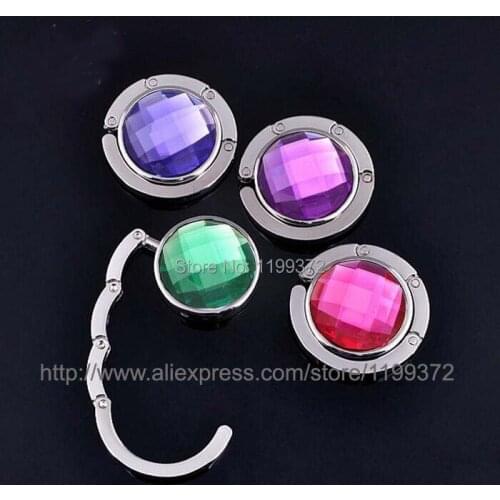 100 pcs/lot DHL FEDEX Free shipping Bag hook Folding Bag Purse Hook NO Mirror Crystal bag Hanger Holder handbag hot sale