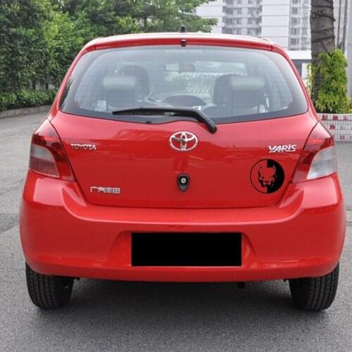 2 Pcs Tancredy 3D Car Styling Funny Car Sticekrs PITBULL SUPER HERO DOG Fun Dog Personalized Car Stickers Decals Black Silver