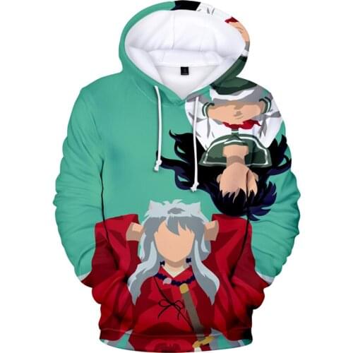 2020 Harajuku Anime Hoodies Inuyasha Kagome Print Hoodies Men Women Couples Hoodie Streetwear Fashion Cute Sweatshirts ulzzang
