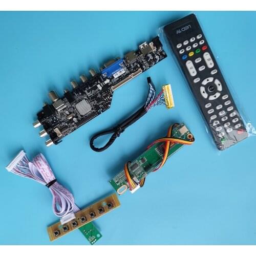 3663 TV Controller Driver Board 1 lamps New DVB-T2 DVB-T DVB-C Universal LCD Digital Signal +7 Key Button controller board