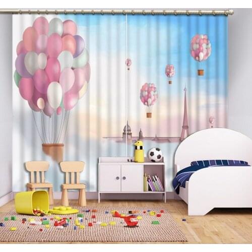 3d Curtains For Kids Room Cartoon Balloon Photo 3D Curtains Living room Bedroom Window Curtains