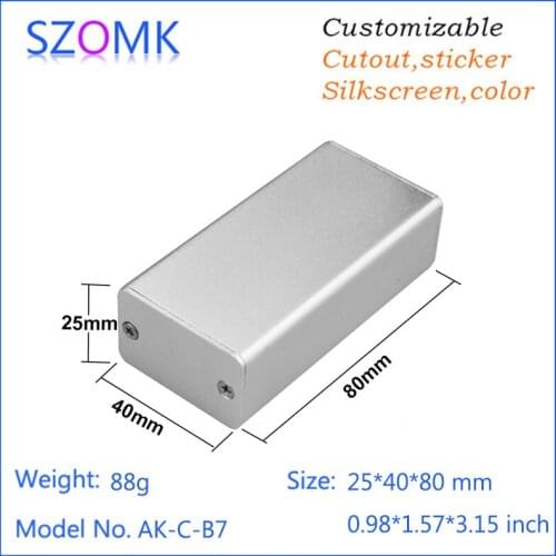 4 pieces, 25*40*80mm extruded aluminum enclosure control box electronics outlet enclosures Electronic Project box for Diy case