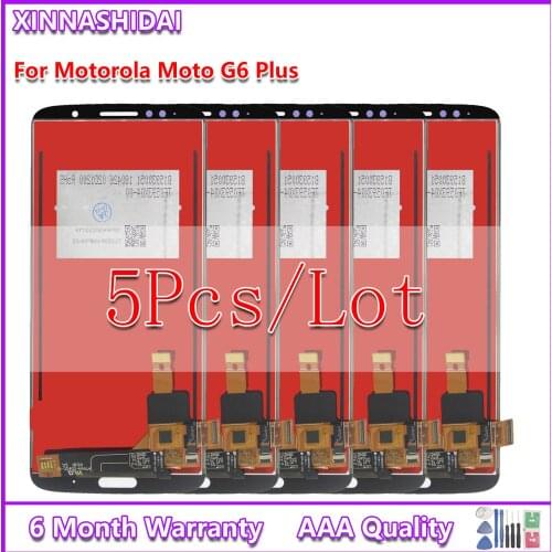 5Pcs For Motorola G6 Plus LCD Display With Touch Screen Digitizer Assembly For Moto G6Plus XT1926 5.93 Inch LCDs Screen